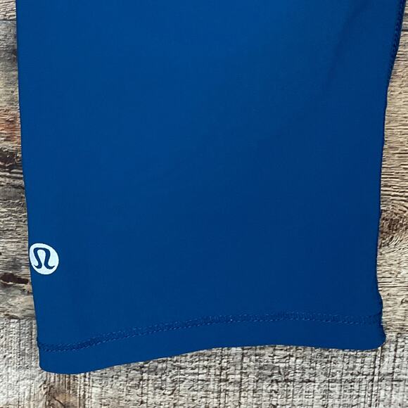 Lululemon Training Tough Crop Mesh Leggings Poseidon Blue SZ 6 - Picture 8 of 12